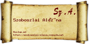 Szoboszlai Aléna névjegykártya